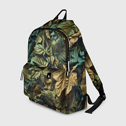 Рюкзак Реалистичный камуфляж из листьев, цвет: 3D-принт