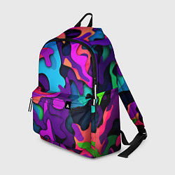 Рюкзак Яркий неоновый камуфляж, цвет: 3D-принт