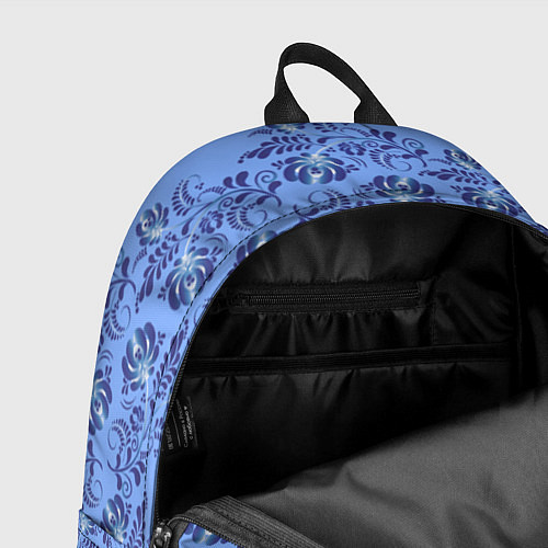 Рюкзак Узоры гжель на голубом фоне / 3D-принт – фото 4