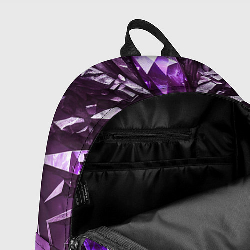 Рюкзак Фиолетовые кристаллы и камень / 3D-принт – фото 4
