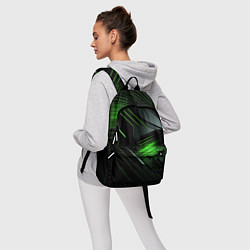 Рюкзак Металл и зеленый яркий неоновый свет, цвет: 3D-принт — фото 2