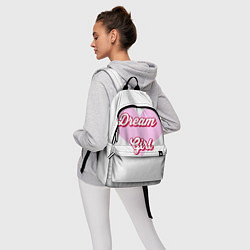 Рюкзак Девушка-мечта и розовое сердце, цвет: 3D-принт — фото 2