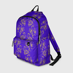 Рюкзак Контурные цветы на фиолетовом фоне, цвет: 3D-принт