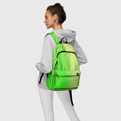 Рюкзак Зелёные градиентные линии, цвет: 3D-принт — фото 2