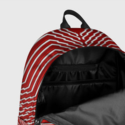 Рюкзак Белые линии на красном фоне, цвет: 3D-принт — фото 2