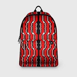 Рюкзак Красные и белые техно линии, цвет: 3D-принт — фото 2