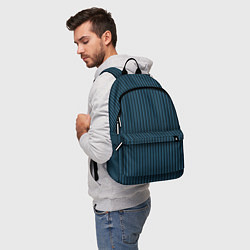 Рюкзак Тёмно-бирюзовый в полоску, цвет: 3D-принт — фото 2