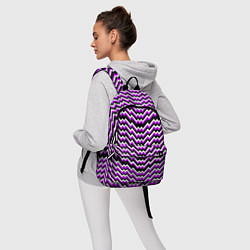 Рюкзак Фиолетовые и белые ломаные линии, цвет: 3D-принт — фото 2