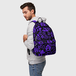 Рюкзак Узор анархия фиолетовый, цвет: 3D-принт — фото 2