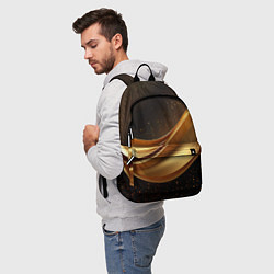 Рюкзак Золотая стильная абстракция на черном фоне, цвет: 3D-принт — фото 2