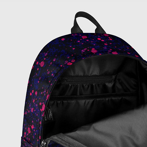 Рюкзак Абстракция чёрно-синий с розовыми кляксами / 3D-принт – фото 4