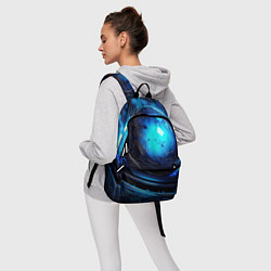 Рюкзак Кислотная синяя яркая неоновая абстракция, цвет: 3D-принт — фото 2