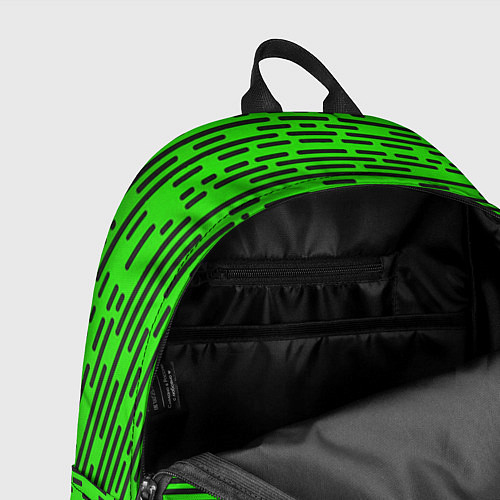 Рюкзак Чёрные полосы на зелёном фоне / 3D-принт – фото 4