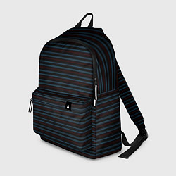 Рюкзак Чёрный в сине-красную полоску, цвет: 3D-принт