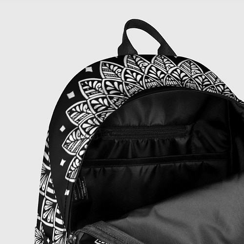 Рюкзак Мандала черно-белая с лепестками / 3D-принт – фото 4