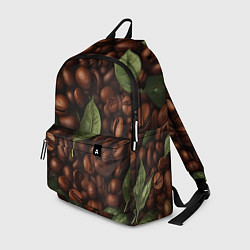 Рюкзак Кофейные зёрна с листьями, цвет: 3D-принт