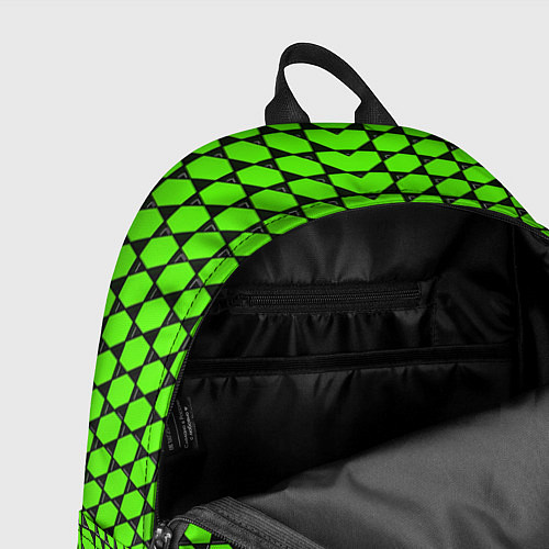 Рюкзак Зелёные лепестки шестиугольники / 3D-принт – фото 4