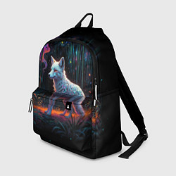 Рюкзак Белая лисица на фоне волшебного леса, цвет: 3D-принт