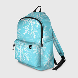 Рюкзак Снежинки на голубом фоне, цвет: 3D-принт