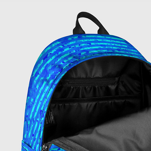 Рюкзак Яркий голубой абстрактный полосатый / 3D-принт – фото 4
