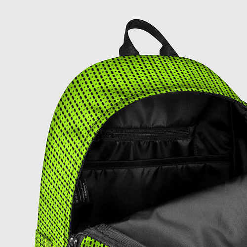 Рюкзак Ярко-зелёный в маленькие чёрные полоски / 3D-принт – фото 4
