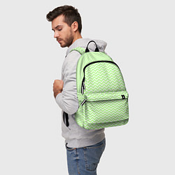 Рюкзак Светло-зелёный ломаные полосы, цвет: 3D-принт — фото 2