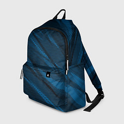Рюкзак Полосатый чёрно-синий, цвет: 3D-принт