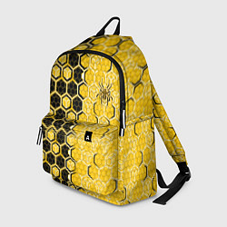 Рюкзак Киберпанк соты шестиугольники жёлтый и чёрный с па
