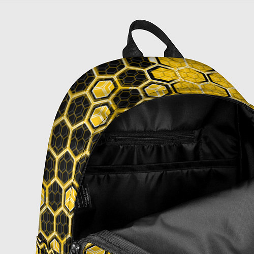 Рюкзак Киберпанк соты шестиугольники жёлтый и чёрный с па / 3D-принт – фото 4