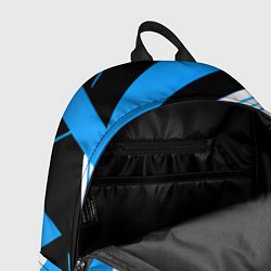 Рюкзак Бело-синие полосы на чёрном фоне, цвет: 3D-принт — фото 2