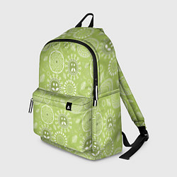 Рюкзак Зеленый цветочный - паттерн смайлики, цвет: 3D-принт
