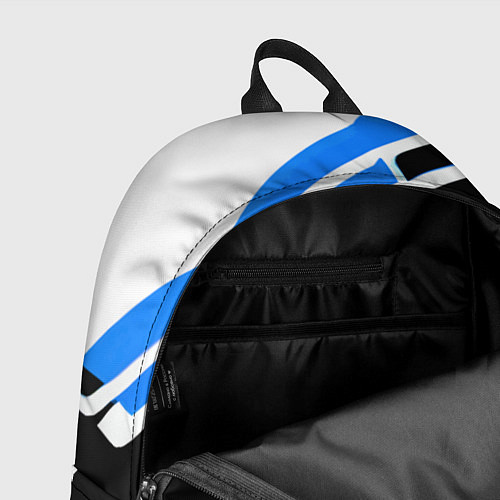 Рюкзак Бело-синие линии на чёрном фоне / 3D-принт – фото 4