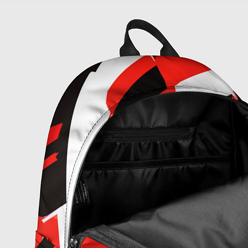 Рюкзак Бело-красные линии на чёрном фоне / 3D-принт – фото 4