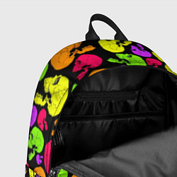Рюкзак Разноцветные черепа узор, цвет: 3D-принт — фото 2