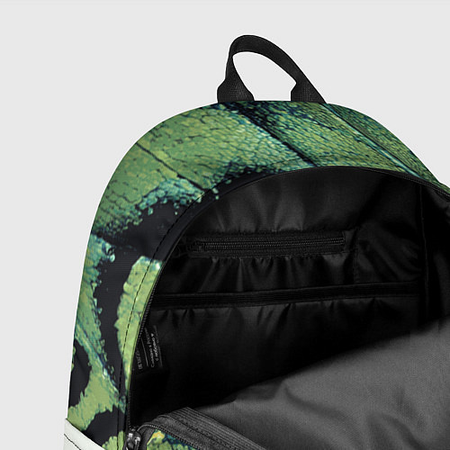 Рюкзак Зелено-черные пятна на светлом / 3D-принт – фото 4