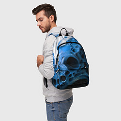 Рюкзак Сине-белая абстрактная структура, цвет: 3D-принт — фото 2