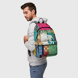 Рюкзак Пэчворк с человечком, цвет: 3D-принт — фото 2