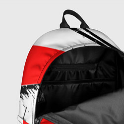 Рюкзак Вертикальные чёрные линии на красно-белом фоне, цвет: 3D-принт — фото 2