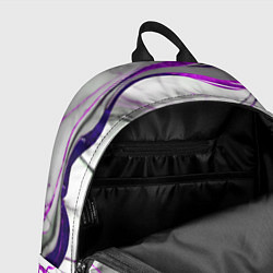 Рюкзак Фиолетово-белый мрамор, цвет: 3D-принт — фото 2