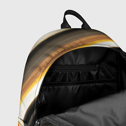 Рюкзак Волнистые чёрно-жёлтые полосы на белом фоне, цвет: 3D-принт — фото 2