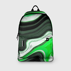 Рюкзак Волнистые горизонтальные чёрно-зелёные полосы на б, цвет: 3D-принт — фото 2