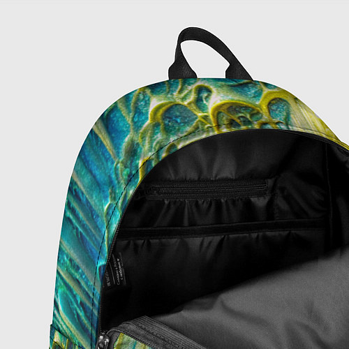 Рюкзак Золотисто-зеленые потеки / 3D-принт – фото 4