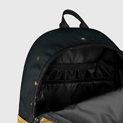 Рюкзак Золотистая материя на черном фоне, цвет: 3D-принт — фото 2