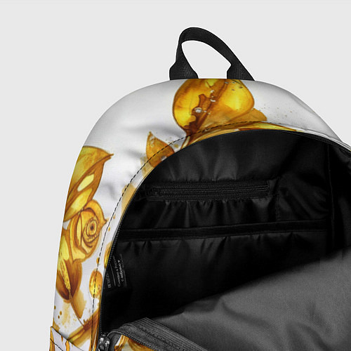 Рюкзак Золотые листья на белом / 3D-принт – фото 4