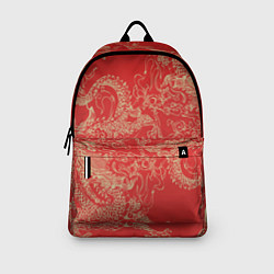 Рюкзак Золотые драконы на красном, цвет: 3D-принт — фото 2