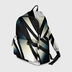 Рюкзак Чёрно-белый с синим затемнением полосы, цвет: 3D-принт