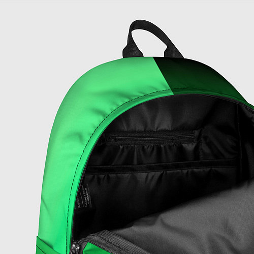 Рюкзак Чёрно-зелёный градиент пополам / 3D-принт – фото 4