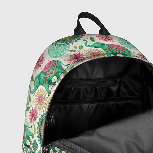 Рюкзак Слоны и мандалы паттерн в индийской стилистике / 3D-принт – фото 4