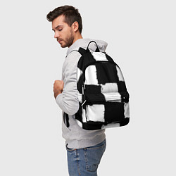 Рюкзак Черные квадраты в виде шахматной доски, цвет: 3D-принт — фото 2
