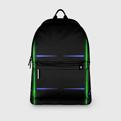 Рюкзак Color black green purple stripes, цвет: 3D-принт — фото 2